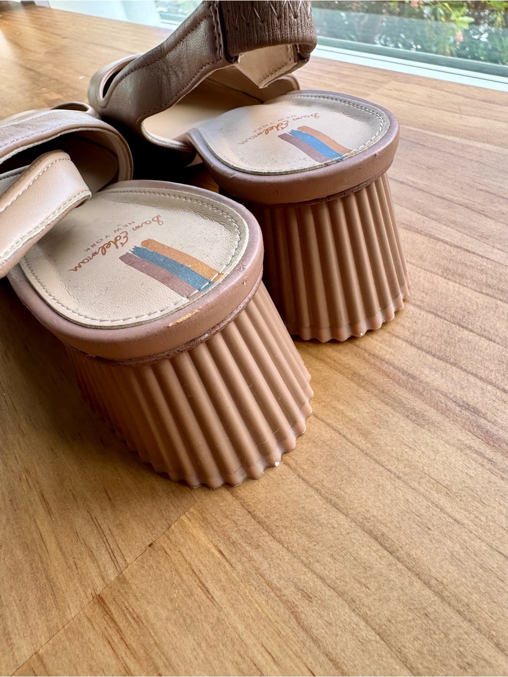 Sam Edelman (USED) Slingback Block Heel Pumps in Beige Nude Size 9 - Picture 9 of 13